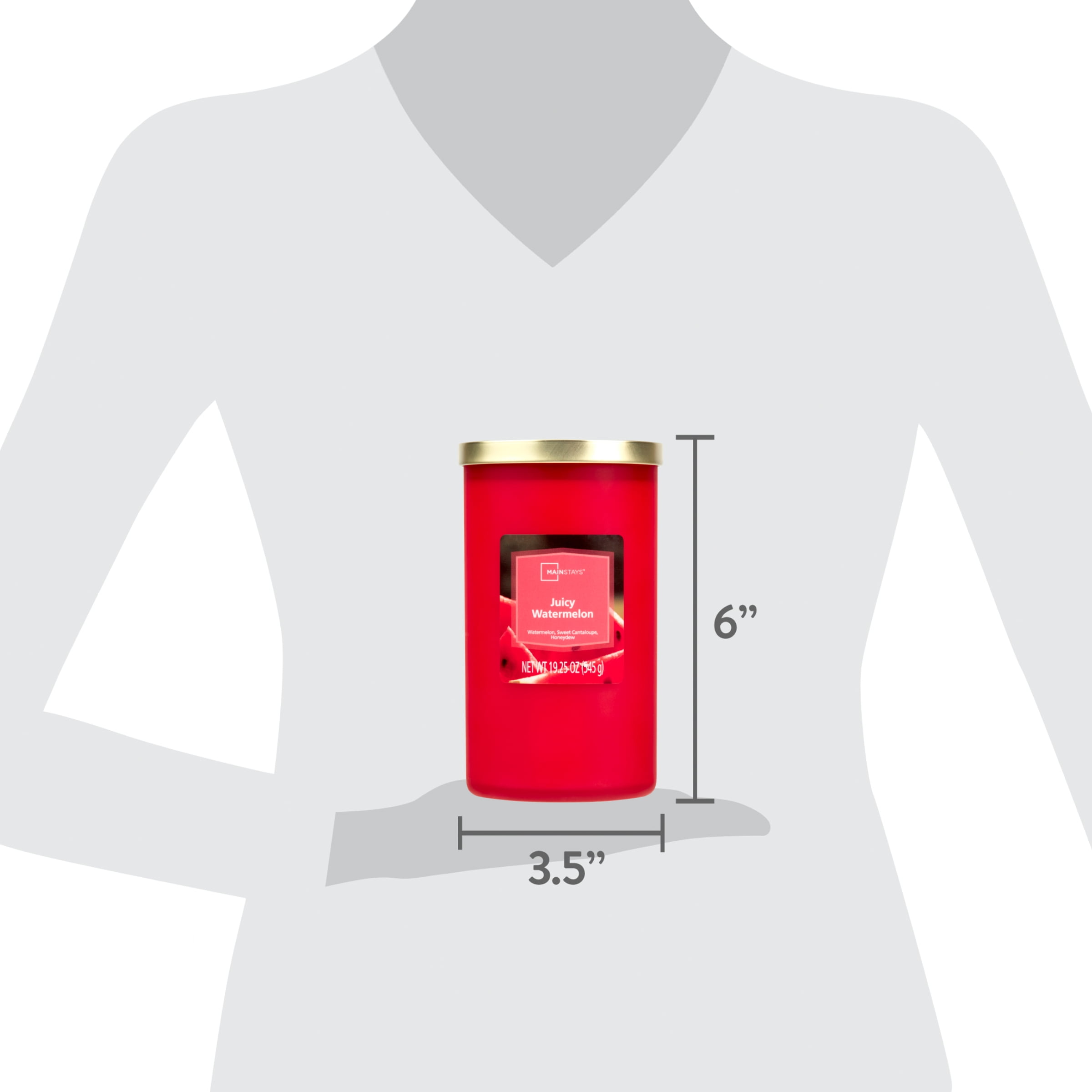 Mainstays Juicy Watermelon Scented Single-Wick Frosted Jar Candle, 19.25 oz