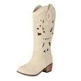 thumbnail image 6 of Mostsola Cowboy Boots for Women Trendy Embroidery Western Boots Hollow out Chunky Heel Mid Calf Boot, 6 of 8
