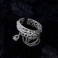 thumbnail image 5 of Bague Ouverte pour Femmes en Argent Sterling 925 - Ouverture No 13 (No 11-16 Ajustable), 5 of 5