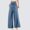 Blue, variant on Womens Wide Leg Pants Yoga Flowy Split Palazzo Pants Tie Front Wrap Trousers Beach Cover Up Casual Lounge Boho Pants White XXL