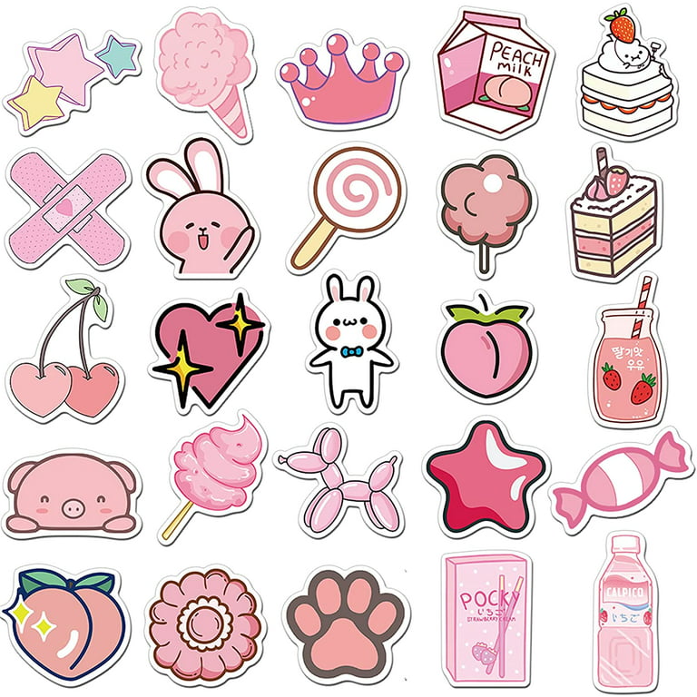 Pink Kawaii Stickers for Sale
