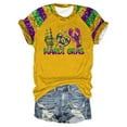 thumbnail image 3 of BOOMILK Mardi Gras Shirts for Women Sequin Print Crew Neck Color Block Short Sleeve Top Summer Graphic Tees Plus Size, 3 of 3
