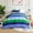 Blue Green Rugby Stripe, variant on Sonive Full/Queen Kids Comforter Set, 7 Pieces Super Soft and Fluffy Cool Kids Bedding Set, Space Ship
