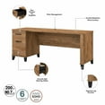 thumbnail image 6 of Somerset 72W Desk with Hutch and Bookcase in Fresh Walnut - Engineered Wood, 6 of 7