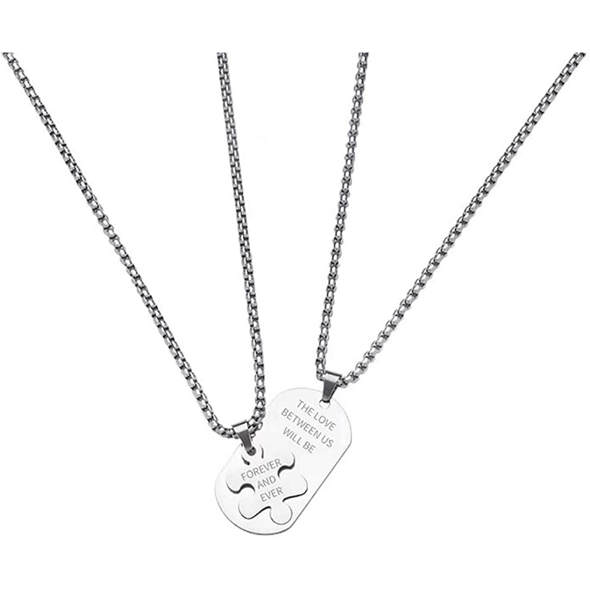 His And Her Couple Matching Set Necklace Promise Love Interlocking Pendant Necklaces For Valentine s Day Anniversary Walmart
