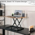 thumbnail image 4 of XNKOLMJ Ultra-Slim 32 Inch Single Top Height Adjustable Standing Desk Riser  Compact Sit Stand Desktop Converter for Monitor or Laptop  Black  DESK-V032J, 4 of 9