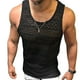 thumbnail image 1 of Camisa de encaje para hombre Ahueca hacia fuera el cuello redondo Transpirable Elegante Suave Hombres Sin mangas Ver a través del chaleco superior Negro M, 1 of 4