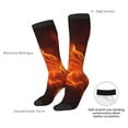 thumbnail image 4 of Honeii Fiery Orange Flames Energy Print Long Socks,Novelty Design Socks Gift for Men and Women,Crew Socks,Calf Socks, 4 of 6