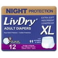 thumbnail image 1 of Pañales para adultos Overnight LivDry XL para mujeres y hombres, paquete de 12, 1 of 8