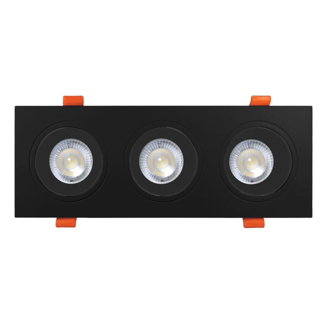 Illux TL-2914.NNKT30 Foco Empotrable de Techo, Downligh, Uso Interior, Bombilla MR16 Incluida, Luz Cálida 3000K, Negro