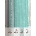 thumbnail image 6 of Green Turquoise Abstract Art Sheer Curtains for Living Room Bedroom, Vintage Linen Greek Key Geometric Light Filtering Sheer Curtains, Rod Pocket Voile Window Drapes, 2 Panels Set 54"x 45", 6 of 7