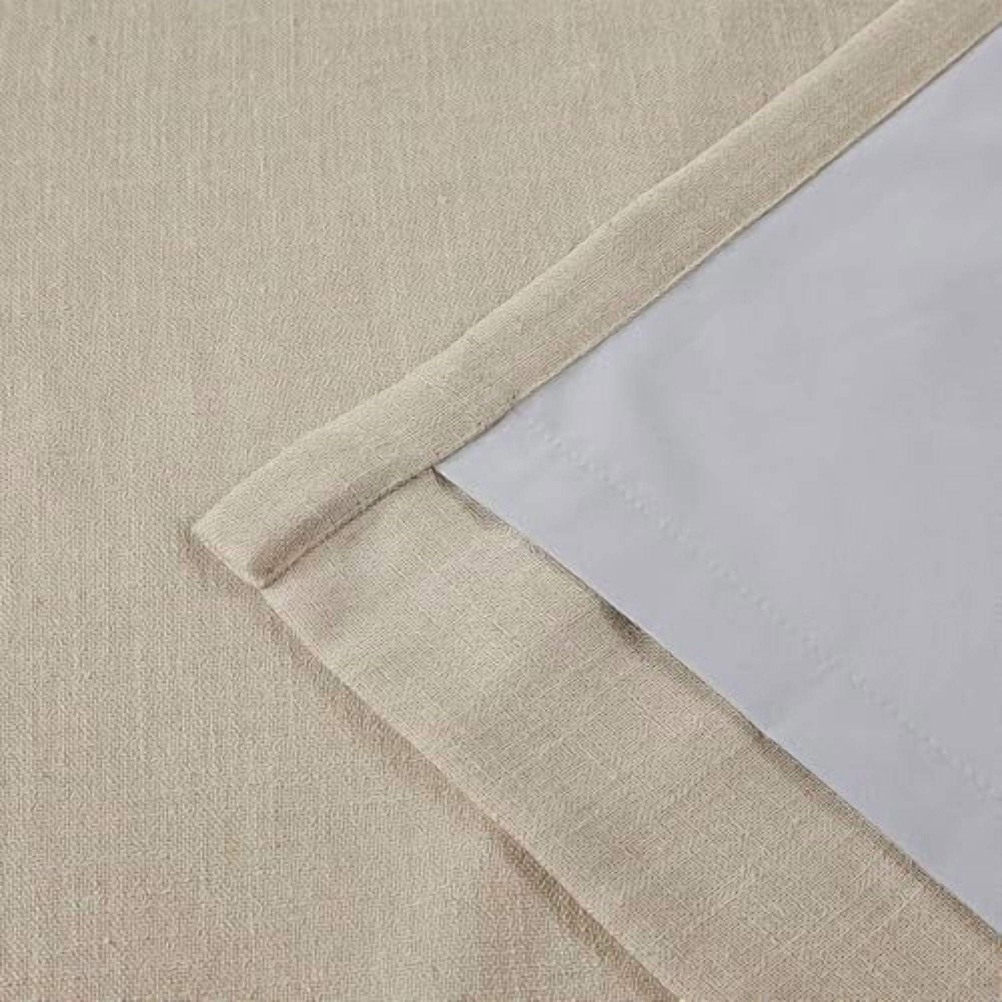 Sand Pinch Pleated Full Blackout Curtains Linen Blended Room Darkening Window Curtains 108 inch for Living Room Bedroom Thermal Insulated Pinch Pleat Drapes with Hooks 40" Wx108 Lx2
