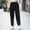 Black, variant on Women's Solid Color Twisted Herringbone Cotton PantFoot Bound Casual Sports Pants Pants Long Pants - Black,Tummy Control Leggings