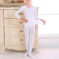 thumbnail image 3 of Lullu Little Girls Ballet Dance Practice Seamless Stretch Long Sleeve Top Leggings Outfits, 3 of 4