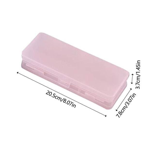 Pencil Case Cute Translucent Double-Sided Macaron Pencil Case, Multifunctional Student Storage Box for Pens Erasers, Plastic Pencil Case