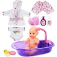 thumbnail image 5 of Liberty Imports Baby Bath Toys 13-Inch Little Newborn Doll Bath Set - Real Working Bathtub with Detachable Shower Spray and Accessories for Kids Pretend Play, 5 of 5