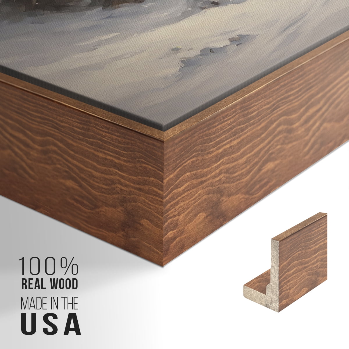 Vintage Landscape-CLXXVIII By Wexford Home Framed in Walnut Wood Gallery Wrapped Canvas 25 in. x 37 in.