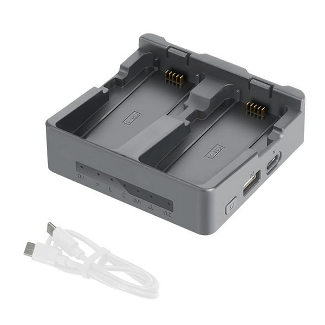 Generic Brand Dual Drone Battery Charger Hub for DJI NEO2, Fast Parallel Charging Dock, Smart Full Charge & Storage Mode, Power Bank Function, LED Display