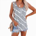 thumbnail image 2 of Kaprioy Womens Summer Tops Women's Summer Boho Tie Dye Sleeveless Tank Tops Button Blouse Loose Casual Striped Vest T-shirt Plus Size, 2 of 6