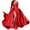 Red, variant on TMOYZQ Womens Plus Size Deep V Neck Sequin Evening Party Dress Floral Lace 3/4 Sleeve High Split Maxi Dress Formal Prom Dress Wedding Guest Dresses