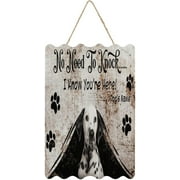 Dalmatian No Need to Knock Farmhouse Wall Dcor Wood Sign Plaque 8x12 Inch Custom Pet Cute Dog Antique Wall Art Wood Plaque with Inspirational Quote Home Decor for Living Room Office