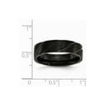 thumbnail image 6 of Grey Titanium Ring Band Wedding Swirl Design Black IP-plated 6mm Brushed Polished, 6 of 6