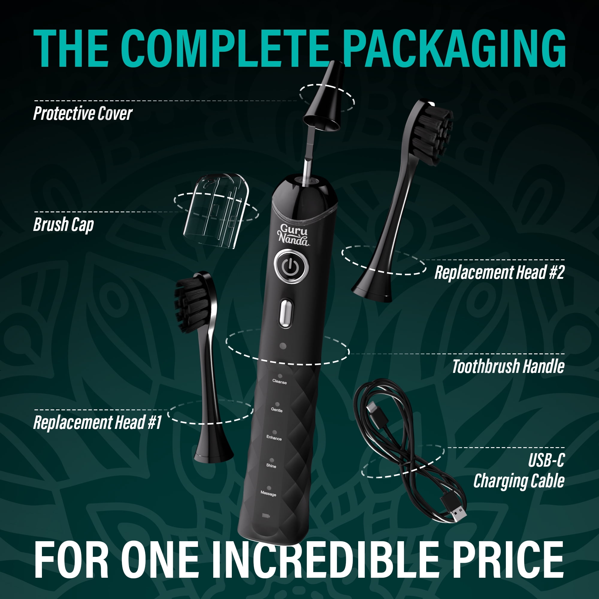 GuruNanda  Pressure Sensor 2.0 Electric Toothbrush with Butter on Gums Bristles