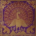 thumbnail image 3 of Stylo Culture Indian Decorative Brocade Purple And Gold Throw Pillow Covers 12x12 Jacquard Weave Banarasi Sofa Couch Pillow Cases Dancing Peacock Floral 30x30 cm Cushion Covers (1 Pc), 3 of 3
