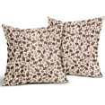 thumbnail image 5 of Vintage Flower Pillow Covers 18x18 Set of 2 Rustic Cute Small Floral Black Brown Old Style Decorative Throw Pillows Outdoor PillowCase Farmhouse Linen Cushion Case Decor for Home Sofa Couch Bed, 5 of 6