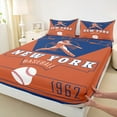 thumbnail image 3 of jejeloiu Baseball Game Bed Sheets,Sport City King Sheets,New York Sheet Set For Boys Teens,Ultra Soft Home Decor,4-Piece, 3 of 7