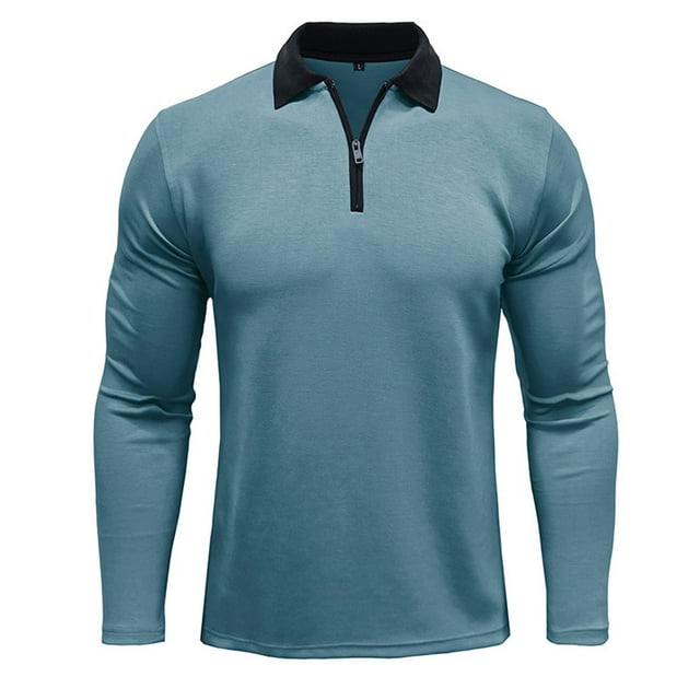 Blusa y camisa de manga larga con cuello vuelto para hombre, camiseta de manga larga con cuello alto y cremallera, camiseta lisa con parte inferior, blusa de manga larga con cuello vuelto, blusa para