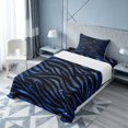 thumbnail image 3 of Homewish Zebra Print Twin Sheets, Black Blue Bedding, Animal Theme Decor, 3 Pieces (1 Flat Sheet, 1 Fitted Sheet and 1 Pillowcase), 3 of 6