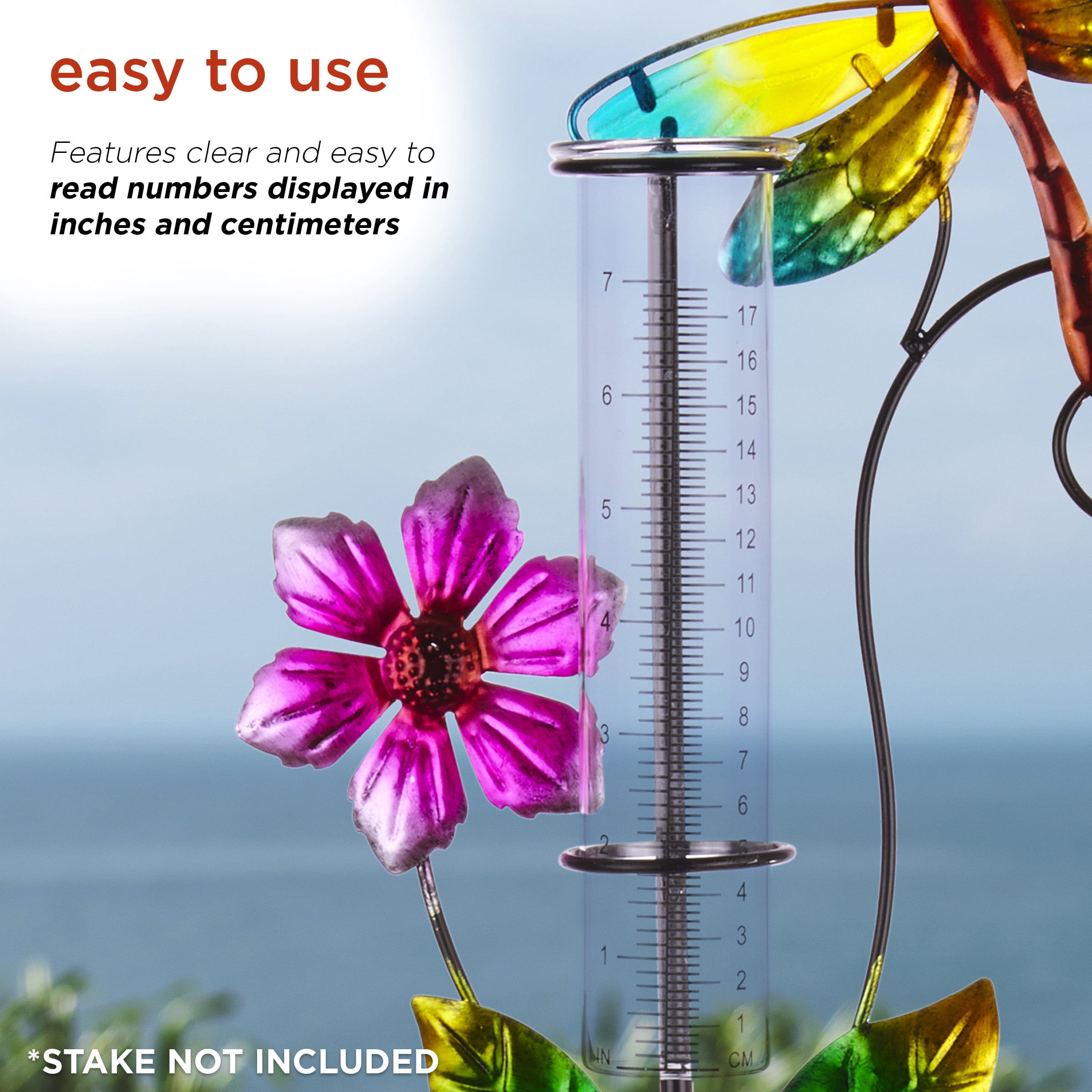 Alpine Corporation 2" x 8" Replacement Glass Rain Gauge Tube, Tracks Rainfall up to 7"