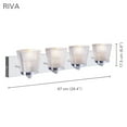 thumbnail image 2 of Xtricity - 4-Light Vanity Light, 26.4'' Width, From the Riva Collection, Chrome Finish, 2 of 3