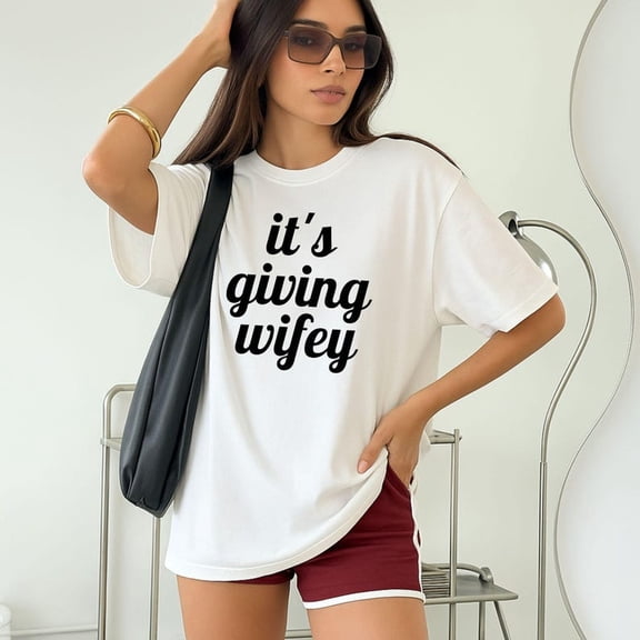 it's giving wifey T-EE, t-rendy bride to be shirt, minimalist aesthetic bridal A-pparel, engageM-ent gift, going to the C-hapel, wedding day top
