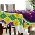 thumbnail image 3 of Coolnut Mardi Gras Tablecloth, Waterproof Washable Polyester Square Table Cover, Durable Tablecloth for Kitchen Dining Table Party Decor, 60"X 108", 3 of 7