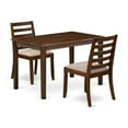 thumbnail image 2 of East West Furniture Yarmouth 3-Piece Kitchen Table Set in Walnut Finish, 2 of 6