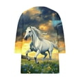 thumbnail image 5 of Women's Tops, Tees & Blouses Cotton,Horses Lover Shirt for Women Horse Racing Tops Tshirt Funny 3/4 Sleeve T-Shirt Casual Animal Graphic Tees, 5 of 5