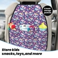 thumbnail image 5 of Naloa blue flower Skull colorful 2Pcs Anti-Kick Back Seat Cover Kick Mat, Car Seat Protector with 3 Storage Pockets, 5 of 8