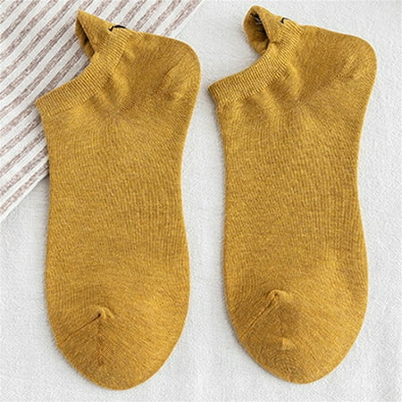 

Pfizer Womens Ankle Socks Low Cut Crew Sports Cotton Trainer Sock Yellow 5Pair