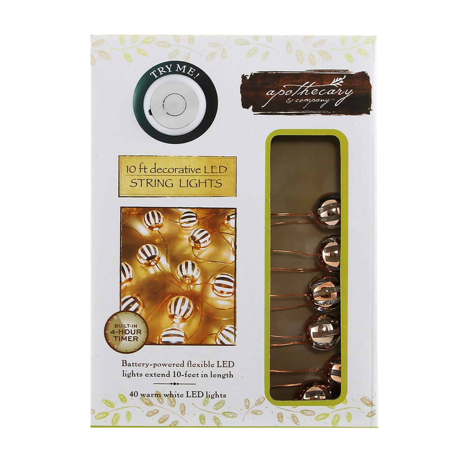12 Pack Apothecary & Company™ 10ft. Striped Micro Balls Decorative LED