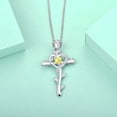 thumbnail image 4 of Starchenie Rose Cross Necklace 925 Sterling Silver Heart Crucifix Pendant November Topaz Birthstone Jewelry for Women, 4 of 6