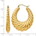 thumbnail image 6 of 14K Yellow Gold Polished Scalloped Hoop Earrings, 6 of 6