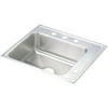 Elkay Drkad252250r 25" Single Basin Drop In Stainless Steel Utility Sink - 4 Faucet Holes
