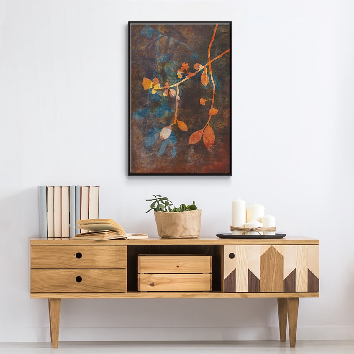 Branching Out V Framed Premium Gallery Wrapped Canvas - Ready to Hang - 27 x 41 - Black Floating Frame