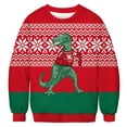thumbnail image 2 of Suéter navideño informal con estampado 3D de dinosaurio feo para hombre y mujer como regalo de carnaval de Navidad 2023, 2 of 4