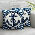 thumbnail image 3 of JRXY  Throw Pillow Cover Nautical Anchor on Blue and White Waves,Cushion Covers Pillowcase for Sofa Couch Bed Chair White, 3 of 5