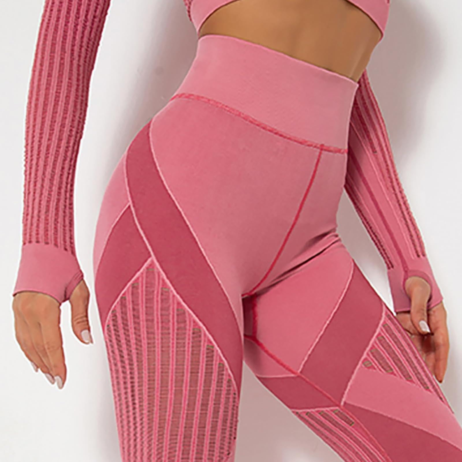 Women s High Waist Workout Booty Leggings Breathable ComfyButt Lift Gym Fitness Girl Sport Active Yoga Pants Pink XS