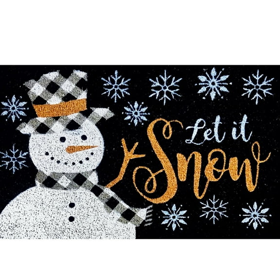 Briarwood Lane Checkered Snowman Medium Coir Doormat 24 x 36