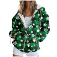 thumbnail image 2 of WXLWZYWL Oversized Hoodie for Women Zip Up Christmas Bell Y2K Fleece Long Sleeve Jacket Coat Xmas Sweatshrits, 2 of 5